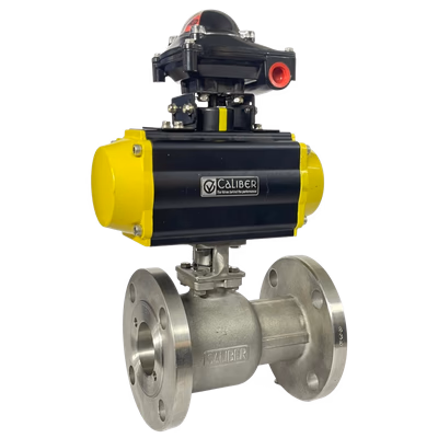 PNEUMATIC ACTUATED BALL VALVE - SE / FL / TC - Variant 1 - Automation Valves by Caliber Valves | WCB / CF8 / CF8M / CF3M, Size: 15 to 200 DN