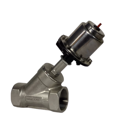 2 Way ANGLE SEAT VALVE (Y Type Control Valve) - SE / TC / FL - Automation Valves by Caliber Valves | CF8 / CF8M / CF3M, Size: 15 to 80 DN